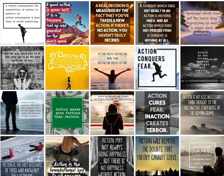 100 Taking Action Based Social Posters